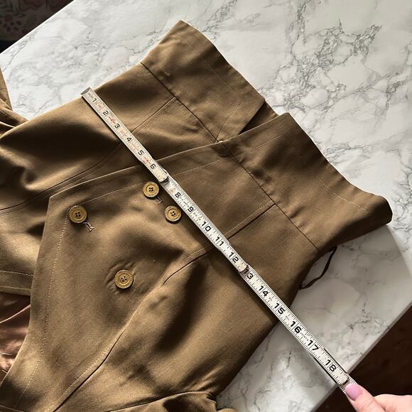 Harve Benard Golden Green Short Double Breasted Military Jacket Women's Size 6 - Picture 10 of 12